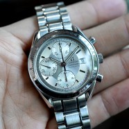 Omega Speedmaster Automatic Chronograph Date Silver Dial 39 mm