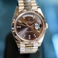 NEW!!! Rolex Day-Date Chocolate Diamond-set Dial Full Everose Gold 40 mm (NEW 02/2022)