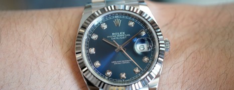 Rolex Datejust 41 White Gold Bezel Blue Dial Diamond 41 mm Ref.126334 (08/2019)