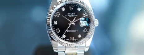 Rolex Oyster Perpetual Date Diamonds Black Dial 34 mm Ref.115234 (Thai AD 06/2019)