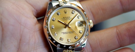 Rolex Datejust 2K Yellow Rolesor Champagne Dial Diamond Bezel 31 mm REF.178343 (Thai AD 01/2011)