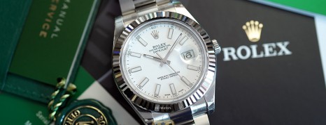 Rolex Datejust II WG Bezel White Dial 41 mm Ref.116334 (10/2017)