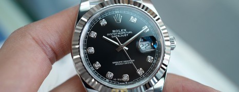 NEW!!! Rolex Datejust 41 White Gold Bezel Black Dial Diamond 41 mm Ref.126334 (NEW Thai AD 04/2021)