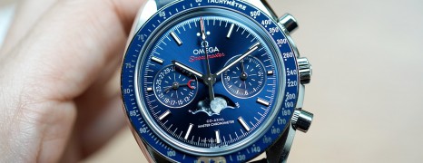 NEW!!! Omega Speedmaster Moonwatch Moonphase Blue Dial Chronograph Master Chronometer 44.25 mm (NEW Thai AD 08/2021)