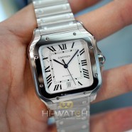 NEW!!! Cartier Santos De Cartier Large Size White Dial 39.8 mm Ref.WSSA0018 (NEW Thai AD 11/2021)