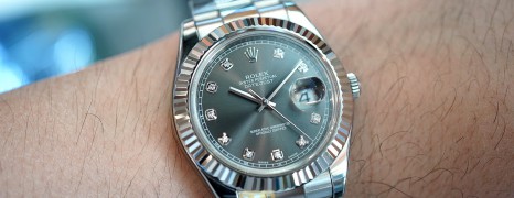 Rolex Datejust II Whitegold Bezel Grey Dial Diamond 41 mm Ref.116334 (03/2015)