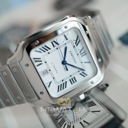 NEW!!! Cartier Santos De Cartier Large Size White Dial 39.8 mm Ref.WSSA0018 (NEW Thai AD 03/2022)