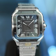 NEW!! Cartier Santos De Cartier Large Size Grey Dial 39.8 mm Ref.WSSA0037 (NEW Thai AD 07/2022)