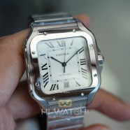 NEW!!! Cartier Santos De Cartier Large Size White Dial 39.8 mm Ref.WSSA0018 (NEW Thai AD 07/2022)