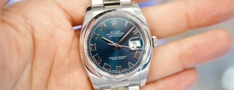 Rolex Datejust Blue Roman Dial King Size 36 mm Ref.116200 (Thai AD 11/2015)