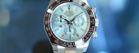 Rolex Cosmograph Daytona Platinum Ice Blue Baguette Dial 40 mm (02/2021)