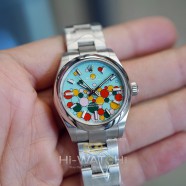 NEW!!! Rolex Oyster Perpetual Turquoise Blue Celebration Motif Dial 31 mm Ref.277200 (NEW 09/2023)