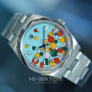 NEW!!! Rolex Oyster Perpetual Turquoise Blue Celebration Motif Dial 36 mm REF.126000 (NEW 02/2024)