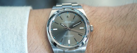Rolex Oyster Perpetual Dark Rhodium Gray Dial 39 mm REF.114300 (Thai AD 09/2016)