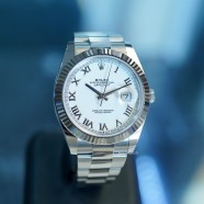 Rolex Datejust 41 White Gold Bezel White Roman Dial 41 mm Ref.126334 (03/2022)