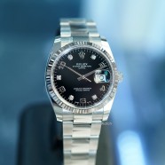 Rolex Oyster Perpetual Date Diamonds Black Dial 34 mm Ref.115234 (09/2020)