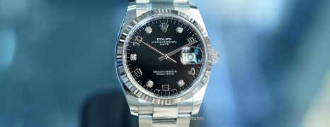 Rolex Oyster Perpetual Date Diamonds Black Dial 34 mm Ref.115234 (09/2020)